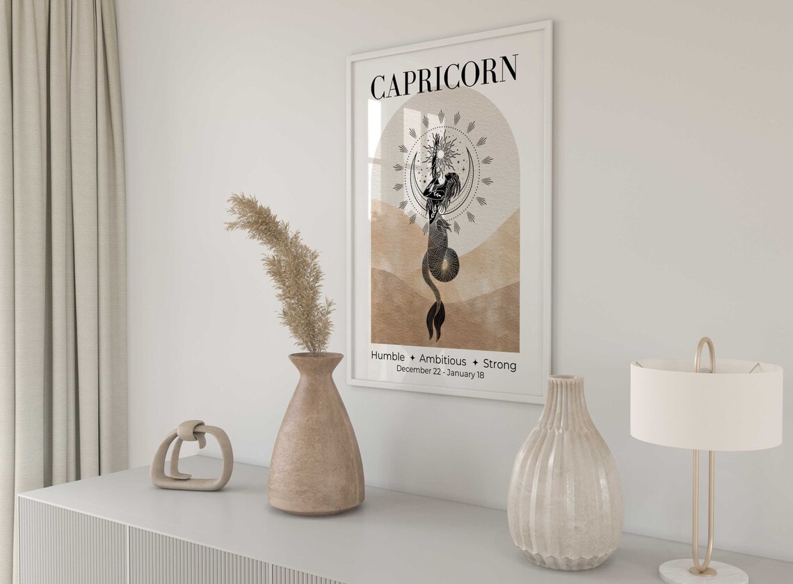 Capricorn Zodiac Goddess Art Print, Astrology Decor - Image 2