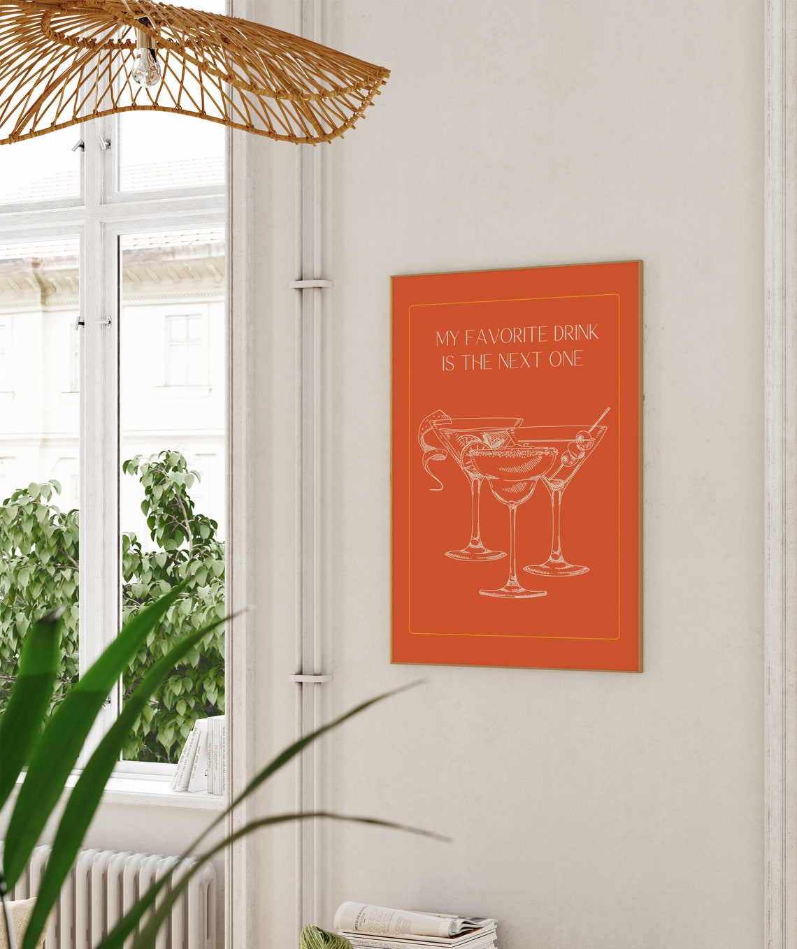 My Favorite Drink Is The Next One Orange Cocktail Bar Poster - Image 2