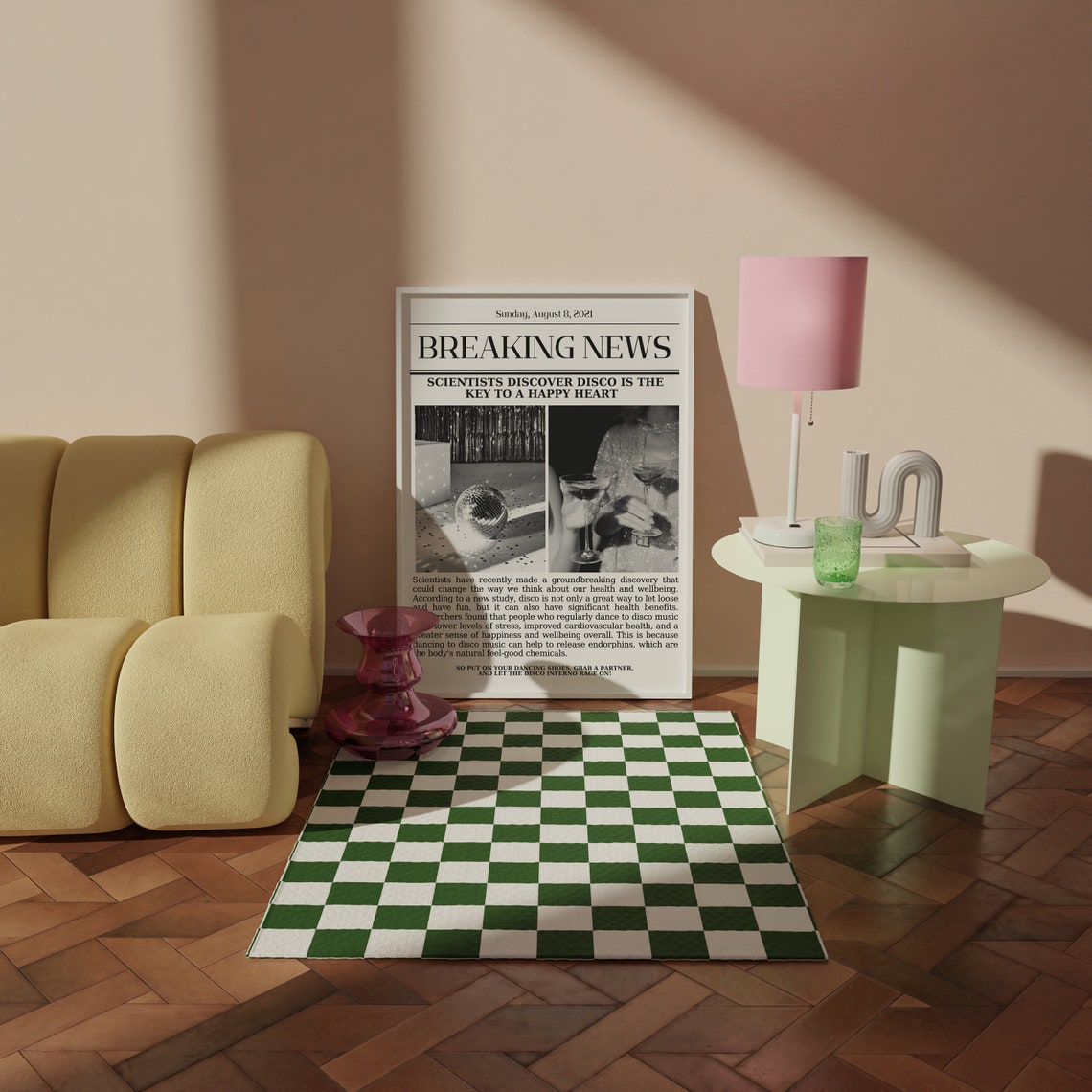 Breaking News Disco Is The Key To A Happy Heart Newspaper Poster - Image 3