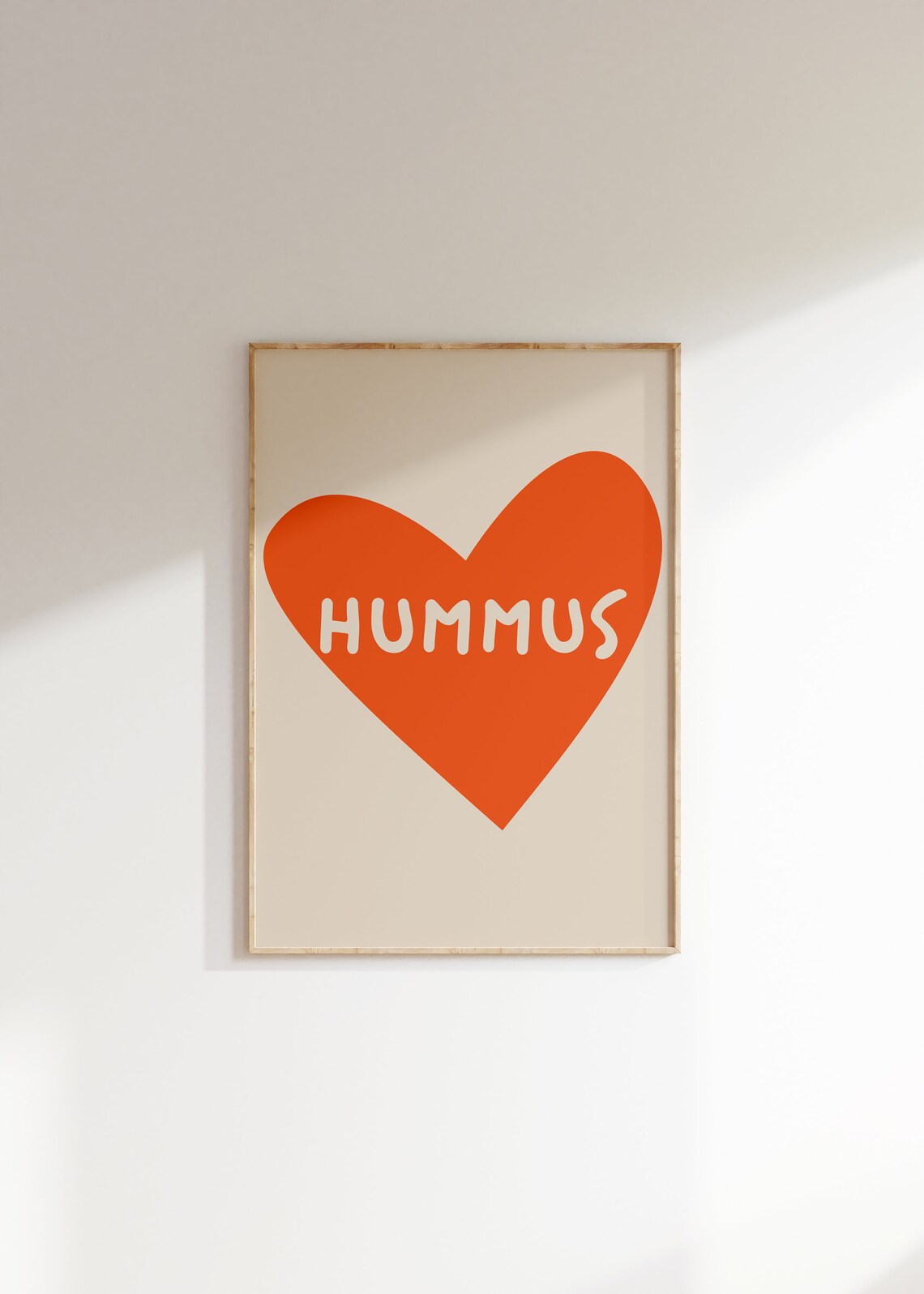 Funky Kitchen Hummus Poster, Middle Eastern Food Art