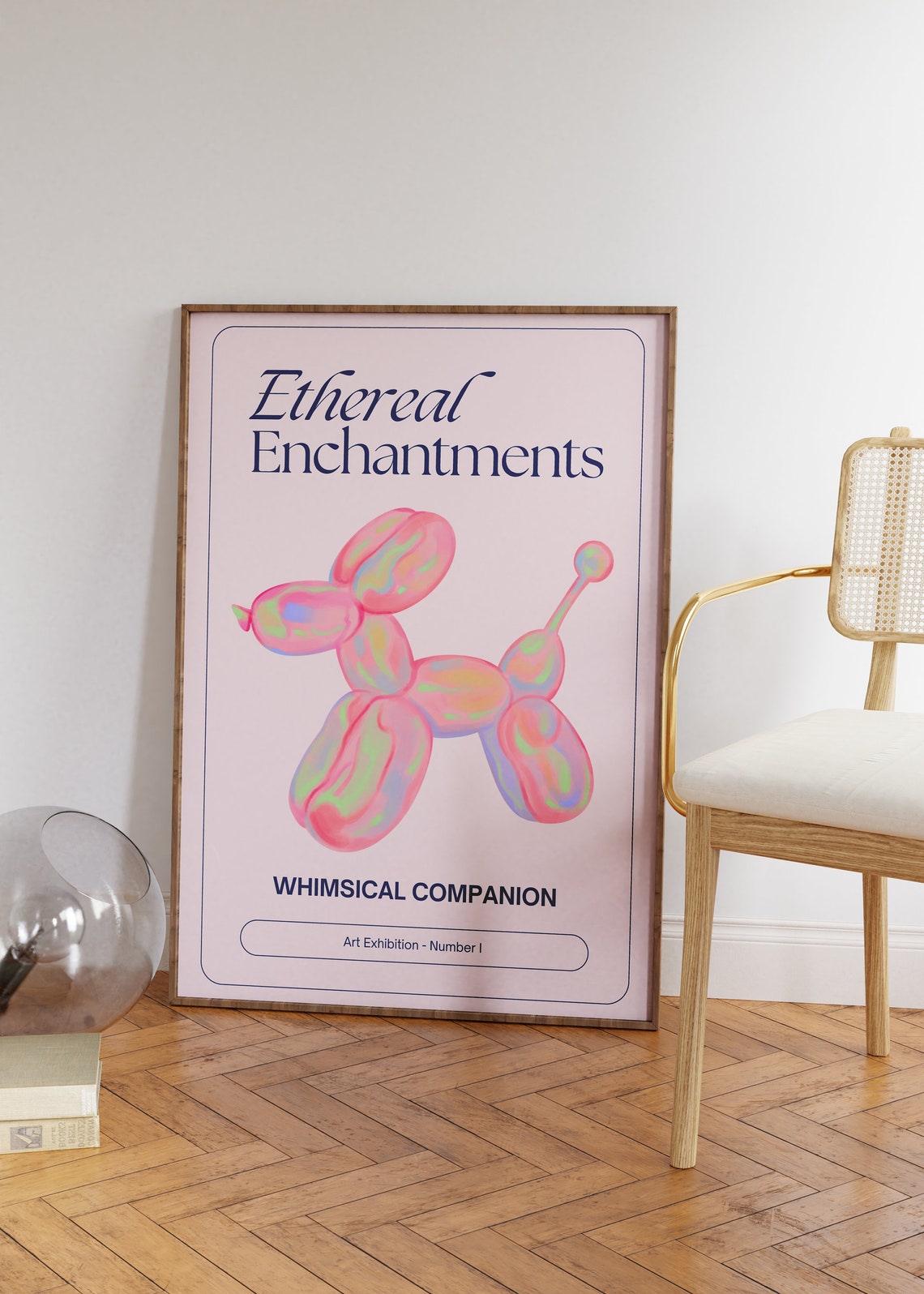 Ethereal Enchantments Iridescent Balloon Dog Exhibition Poster - Image 3