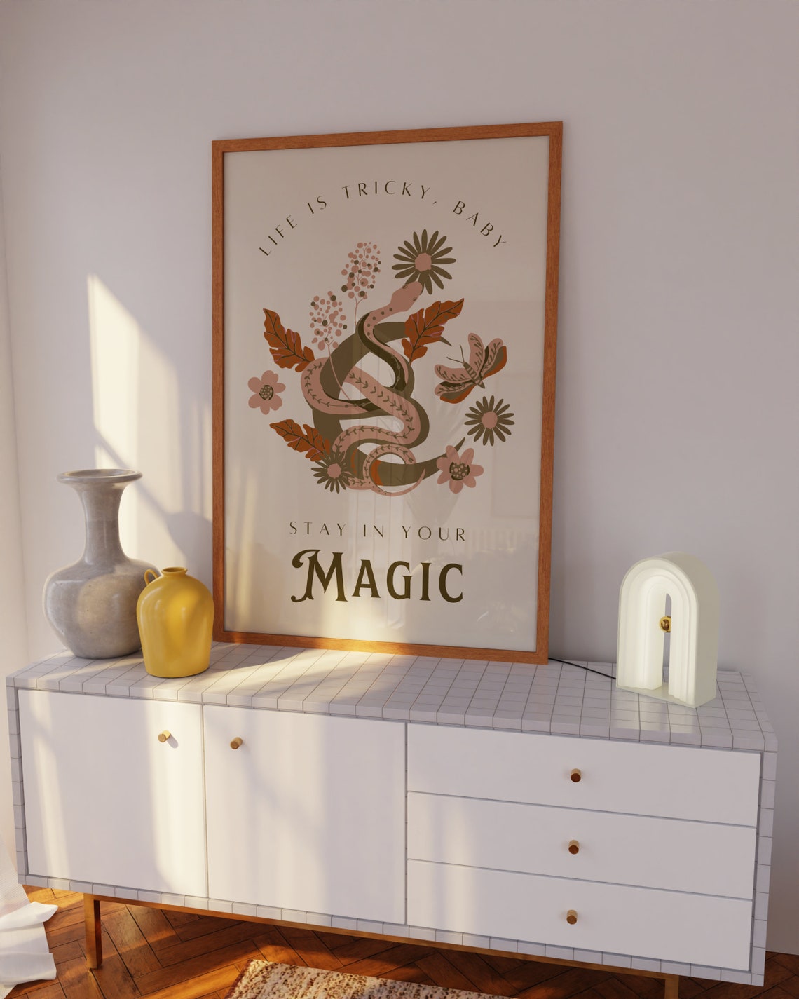 Stay In Your Magic Snake Floral Witchy Boho Botanical Poster - Image 2