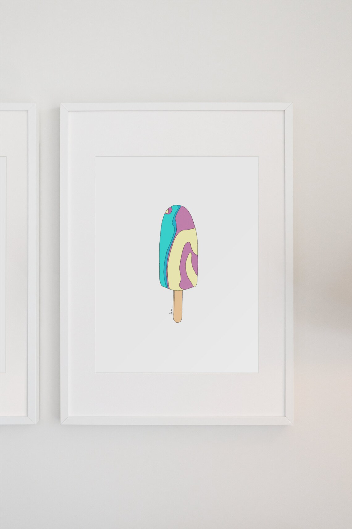 Ice Cream Rainbow Paddlepop Illustration Print