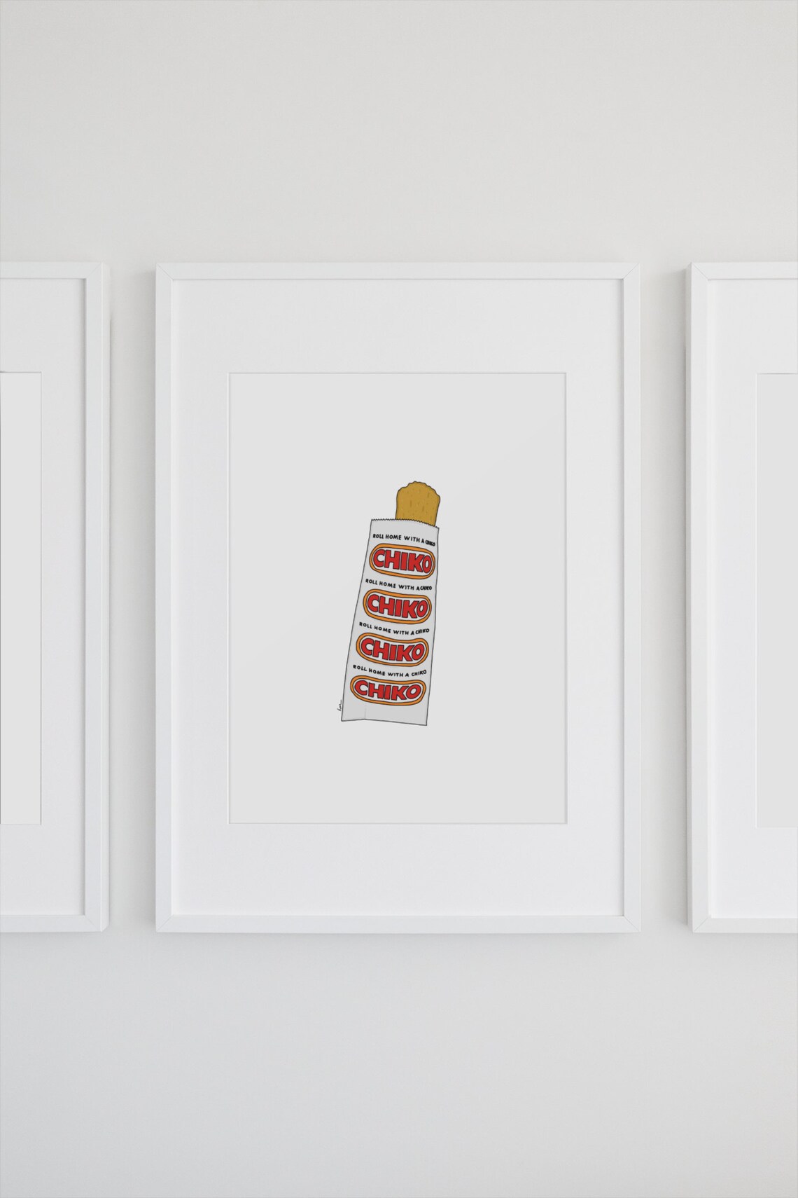 Chiko Roll Illustration, Australian Home Decor Art Print