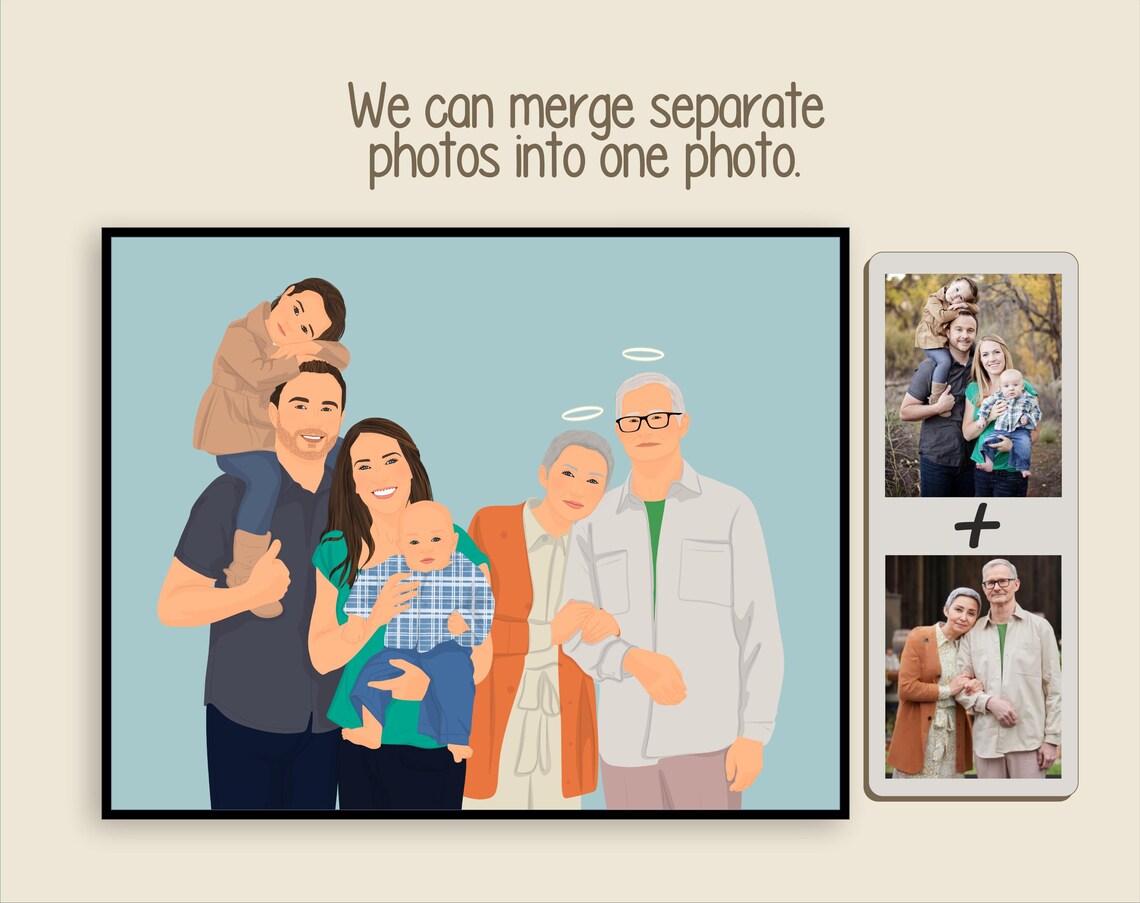 Couple Portrait, Personalized Valentines Gift - Image 3
