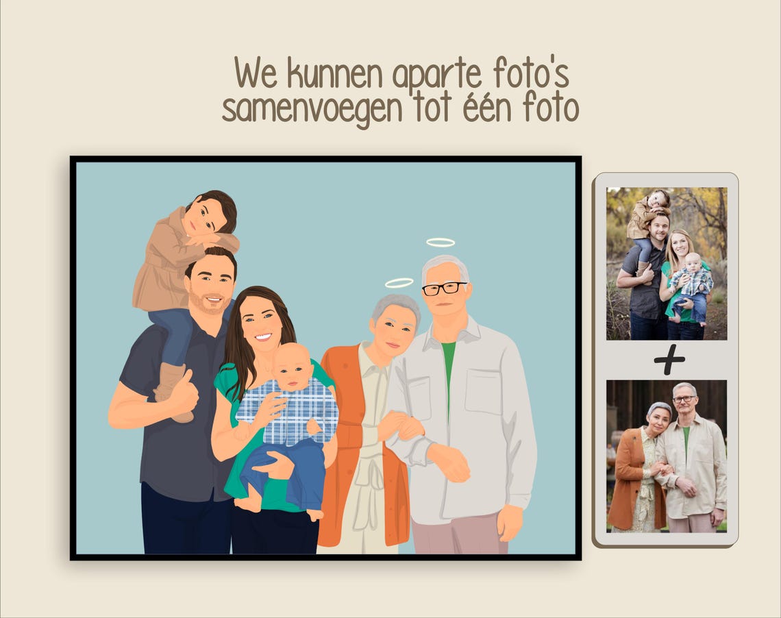Custom Faceless Best Friends Hugging Portrait Digital Wall Art - Image 3