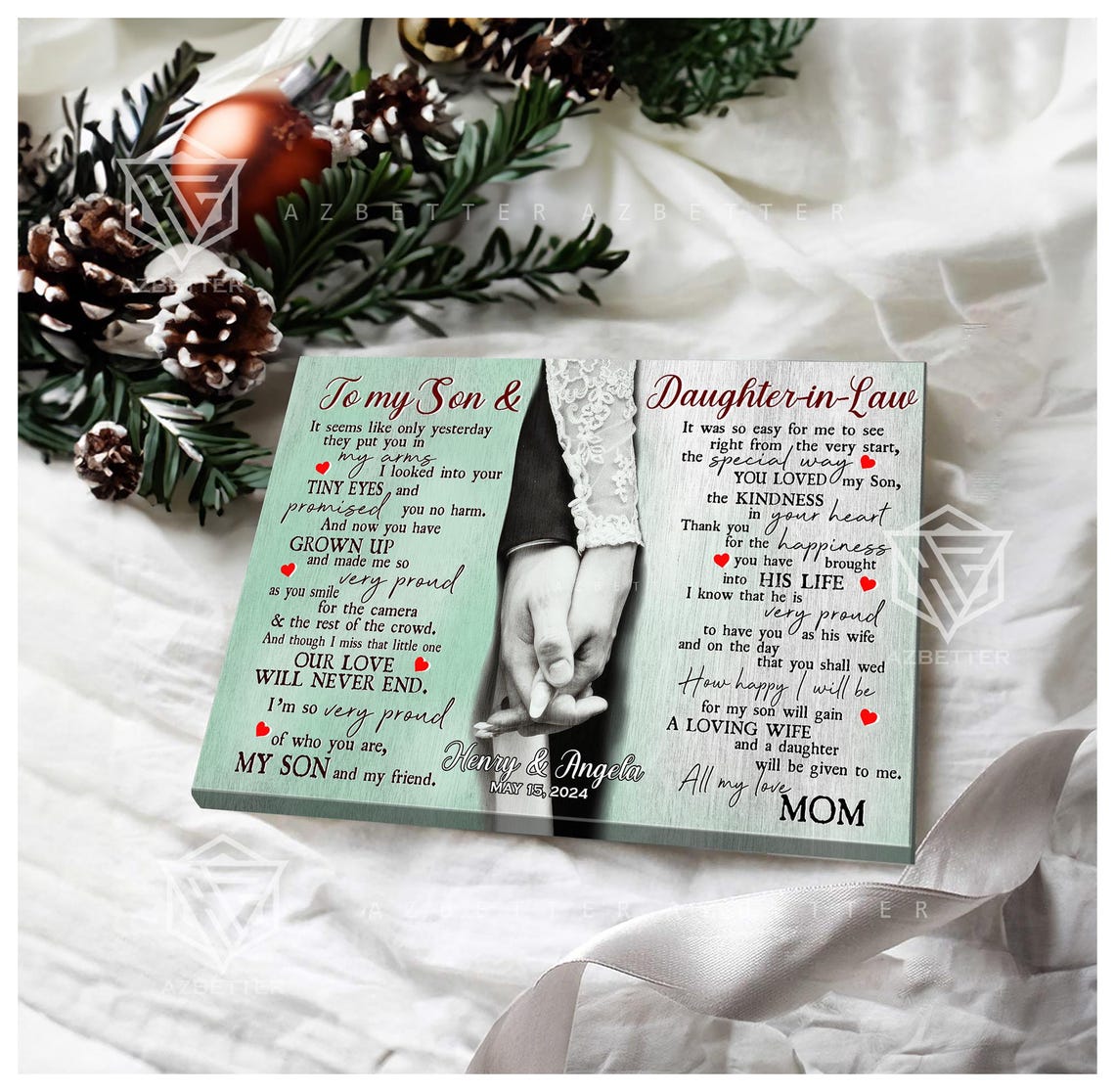 Personalized Wedding Gifts For Son On Wedding Day Custom Wedding Anniversary Gift For Daughter In Law Son Wedding Gift From Parents - Image 2