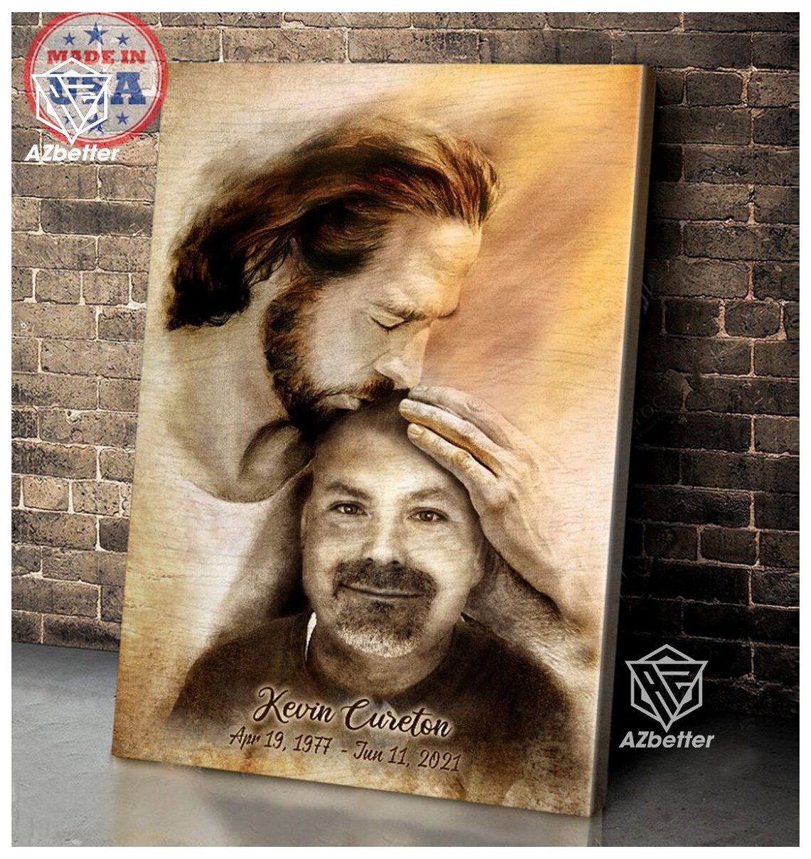 Safe In God's Arms Personalized Memorial Art Print - Image 5