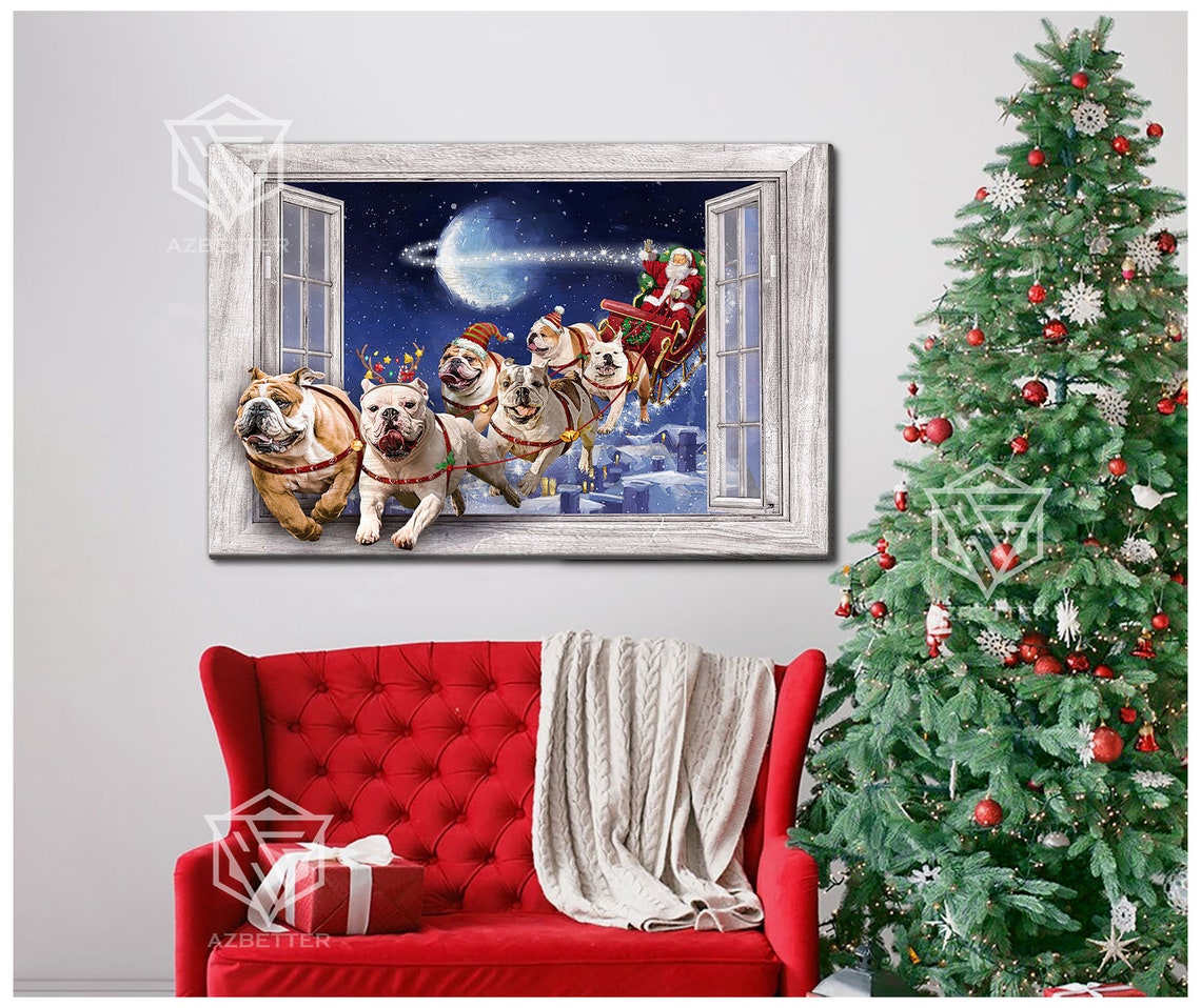 English Bulldog Beautiful Christmas Night Bulldog Lovers Gift Christmas Gift English Bulldog Funny Xmas 2023 - Image 3