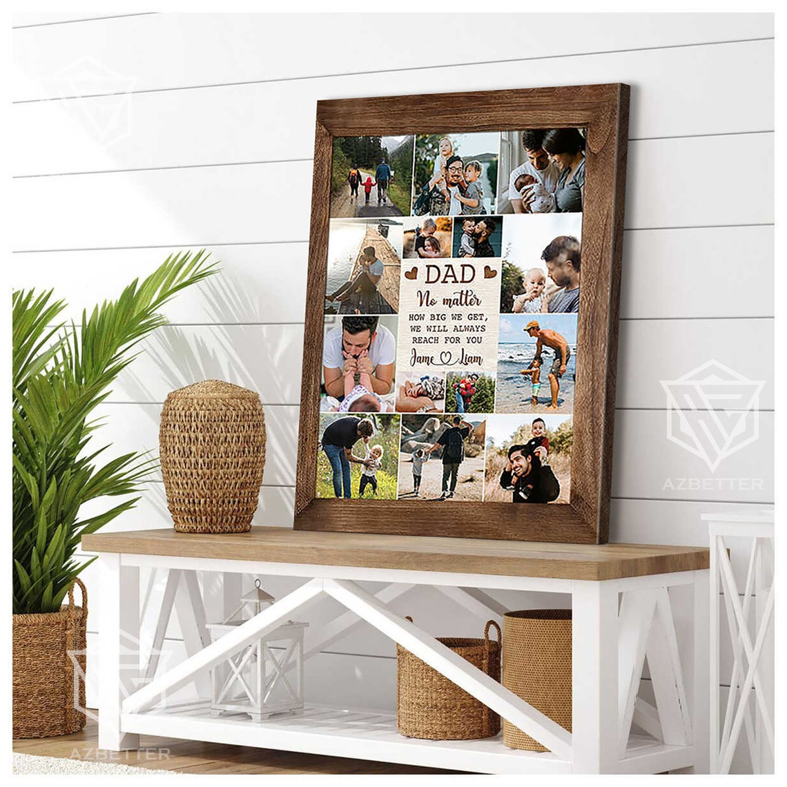 Personalized How Big We Get We Will Always Reach You Custom Fathers Day Gift Daddy Birthday Photo Collage Daughter To Dad - Image 4