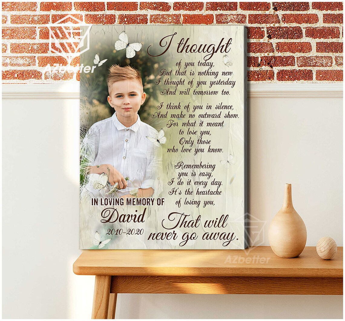 In Loving Memory Son Portrait Remembrance Butterfly Art Poster - Image 5