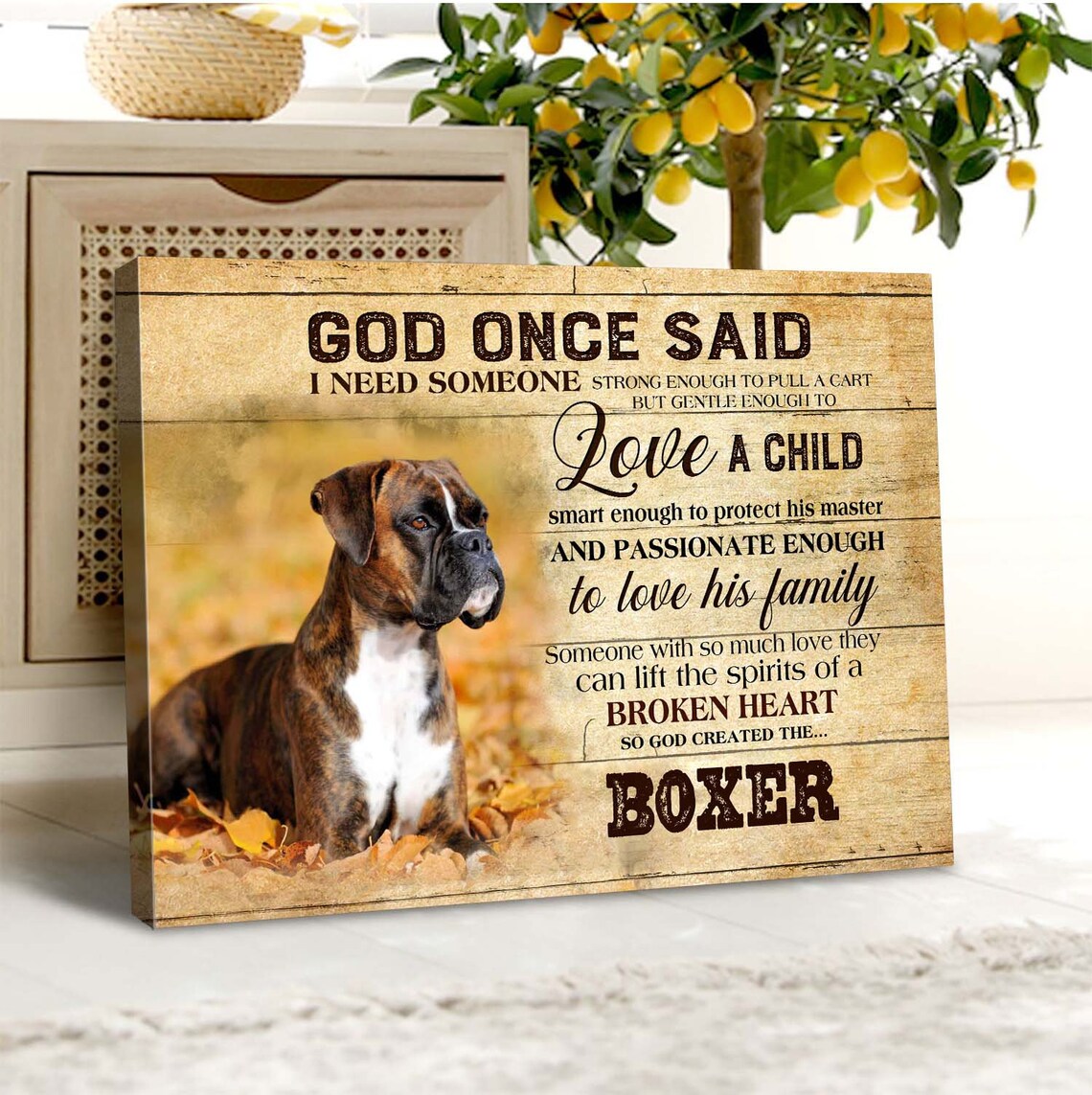 Boxer Dog Art Print, Faith-Based Dog Wall Art - Image 4
