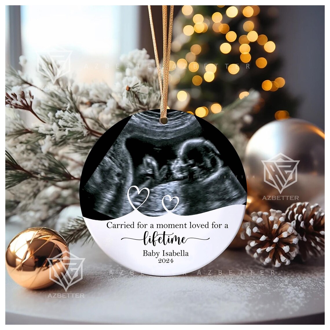Carried For A Moment Baby Ultrasound Memorial Ornament Poster - Image 4