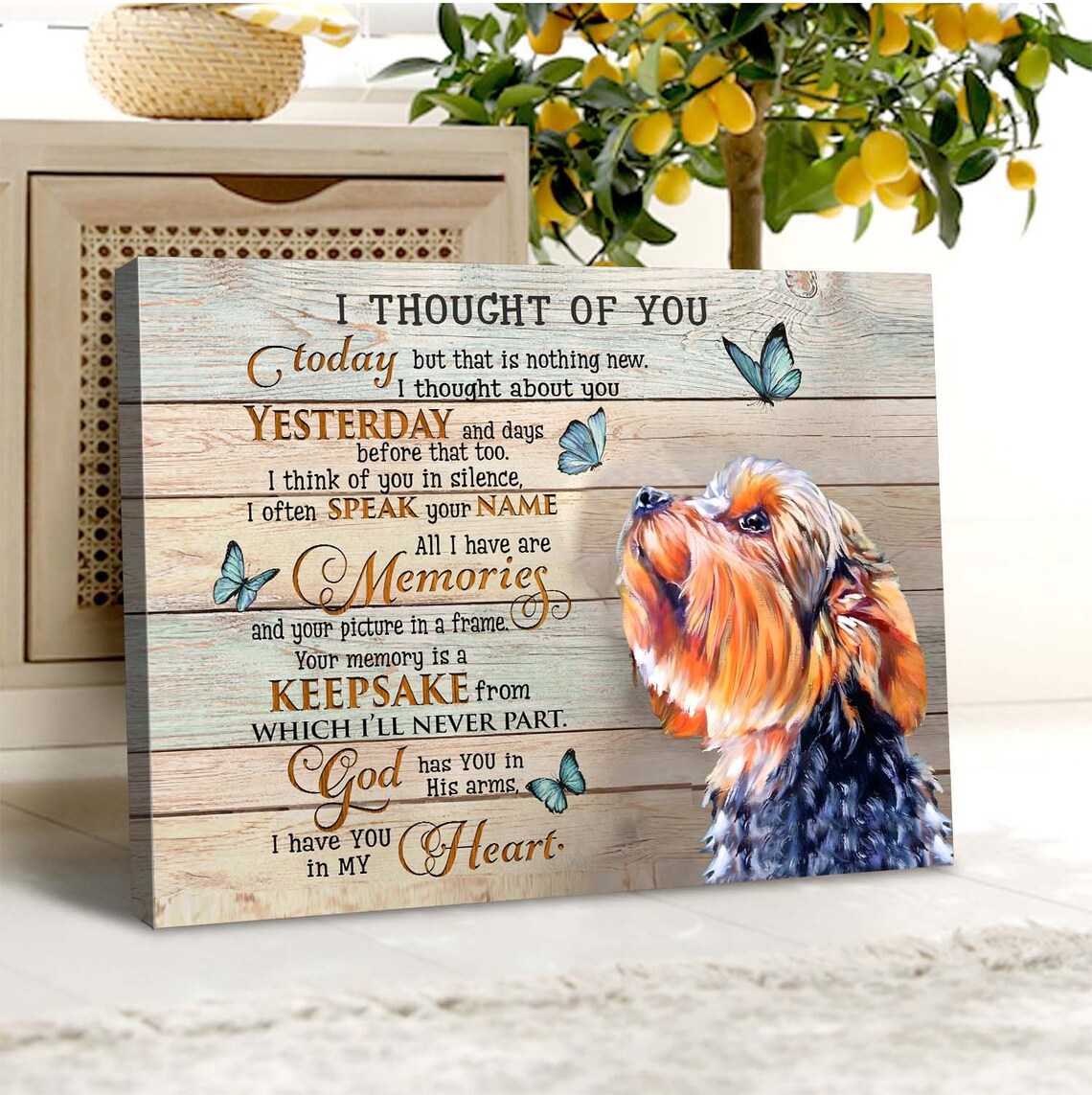 I Thought Of You Today Memorial Yorkshire Terrier Butterfly Poster - Image 5