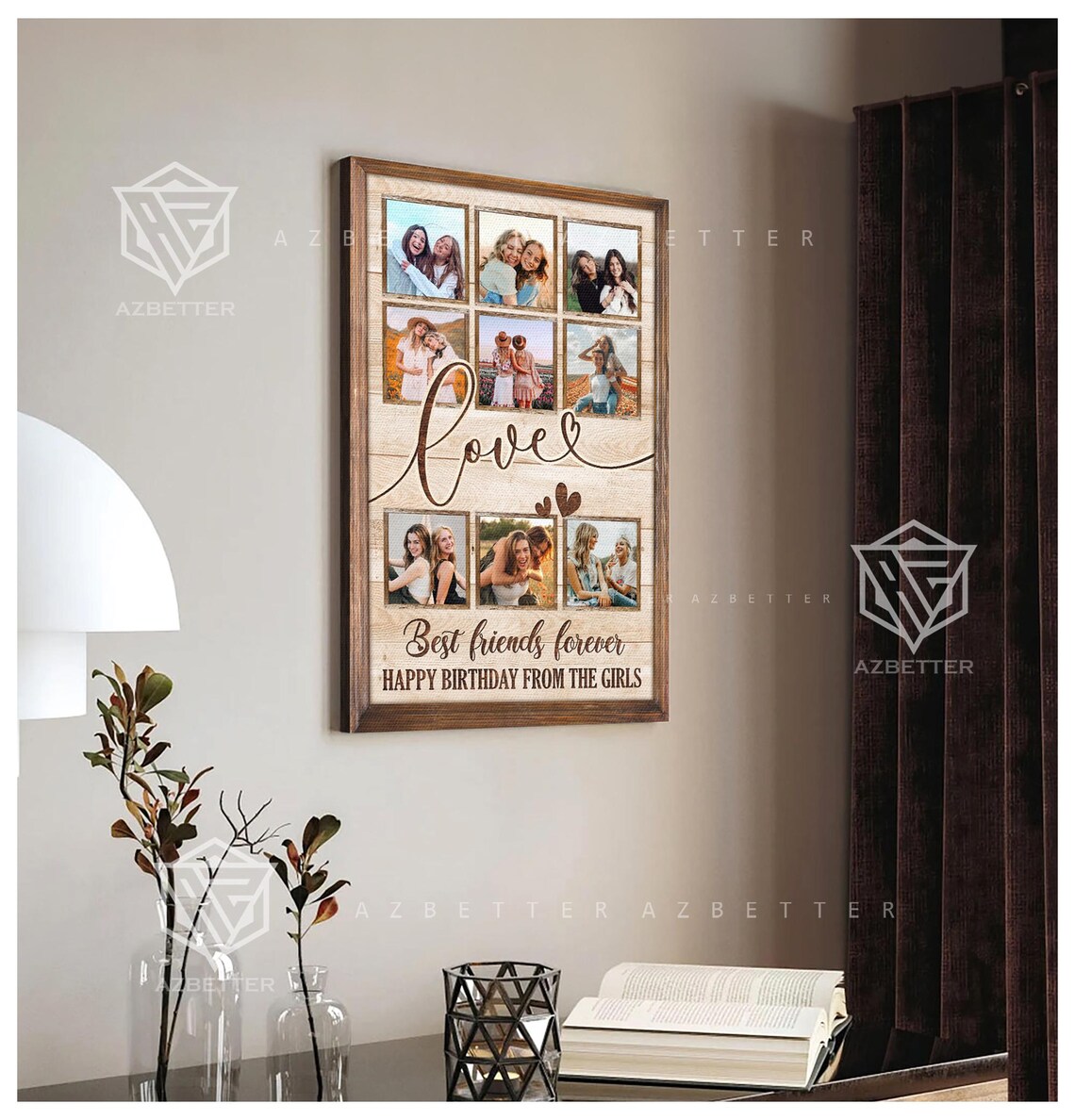 Love Best Friends Forever Happy Birthday Photo Collage Poster - Image 5