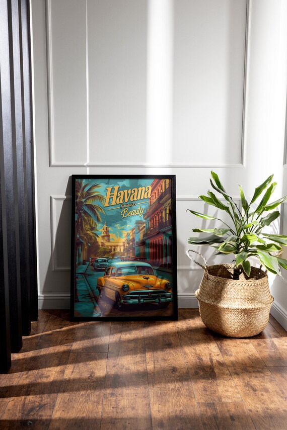 Havana Travel Poster Wall Art Instant Hanging Decor New Home Gift Fall Wreath
