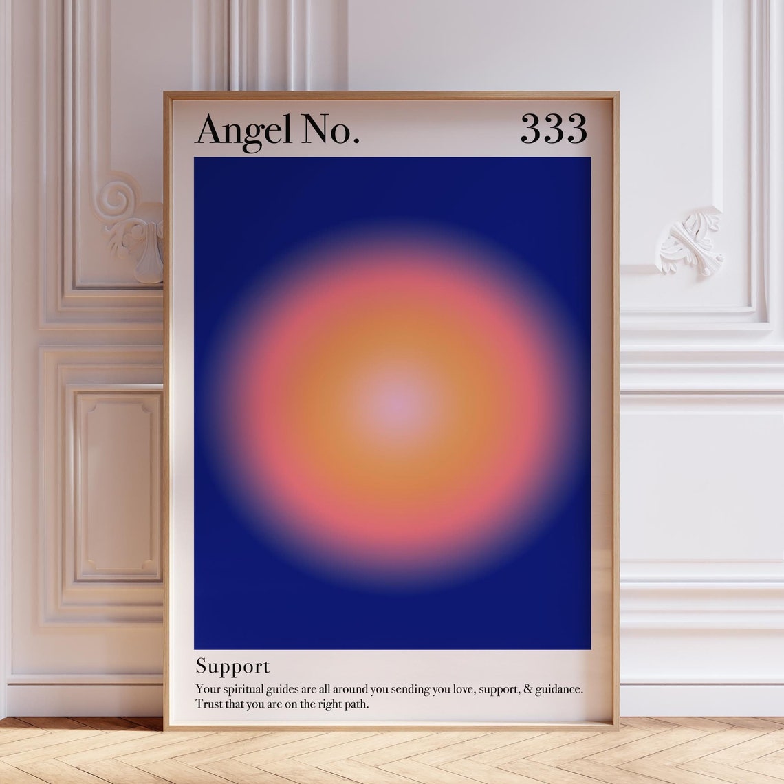 Blue Aura Poster 333 Angel Number Wall Art Print Psychedelic Spiritual Meditation