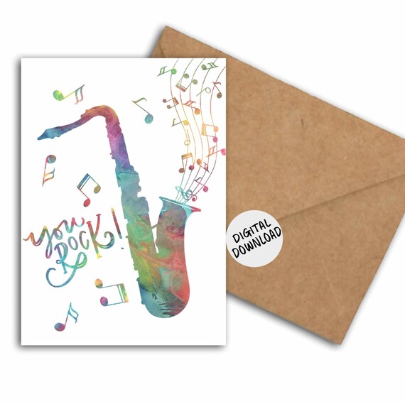 You Rock Saxophone Music Notes Poster Print
