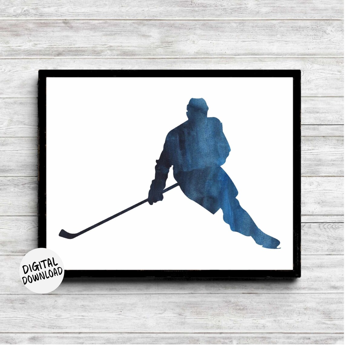 Ice Hockey Player Silhouette Art Print, Sports Gift
