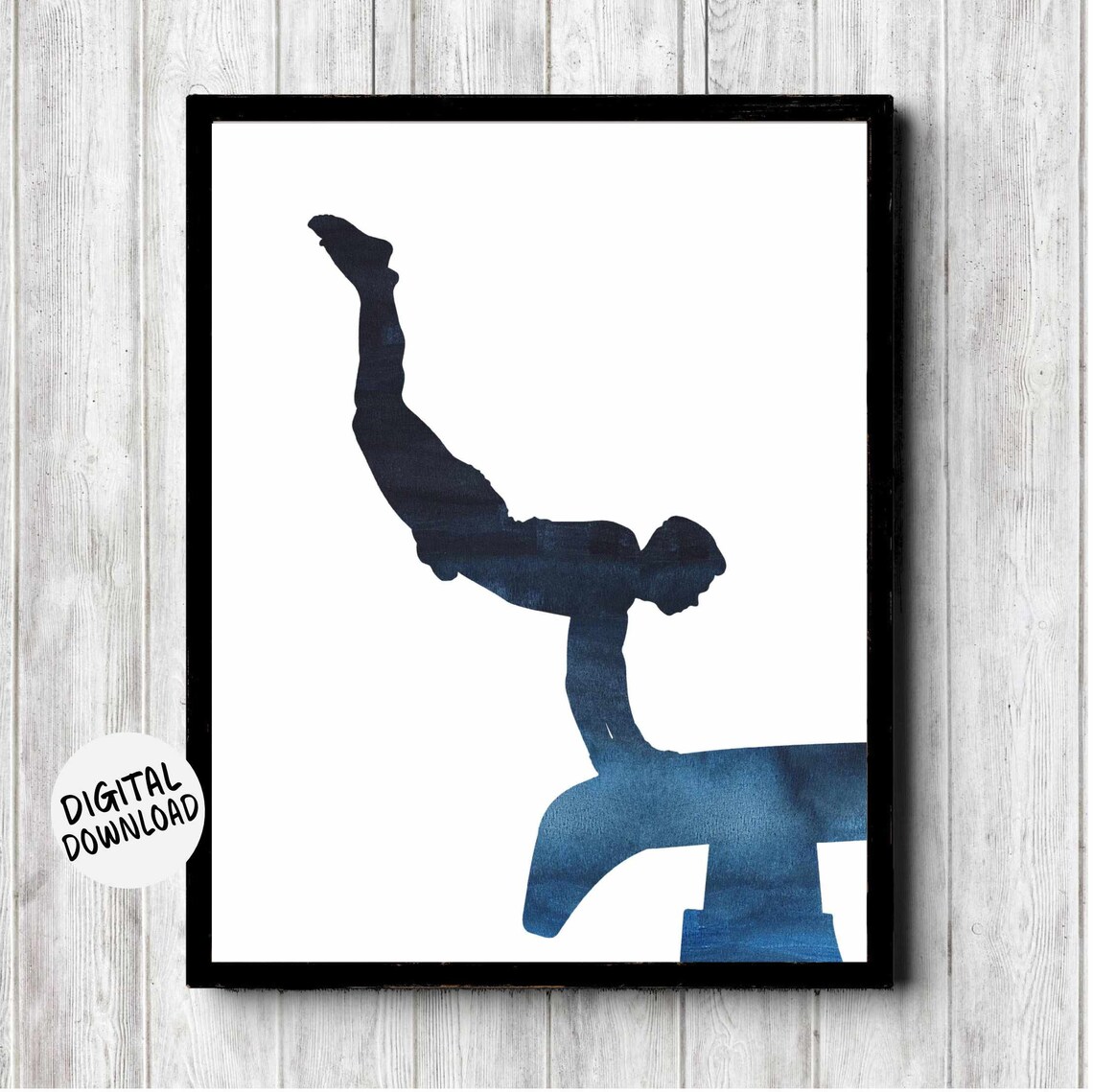 Male Gymnast On Vault Art Print, Teen Boy Decor