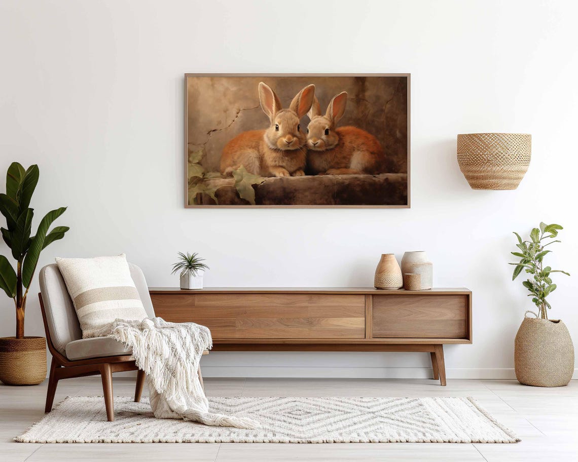 Spring Frame TV Art, Easter Bunny Decor - Image 4