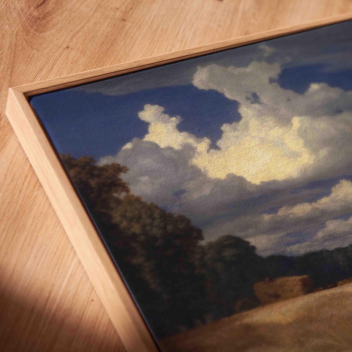 Wheat Harvest Field With Woman Walking Path Dramatic Clouds Poster - Image 2