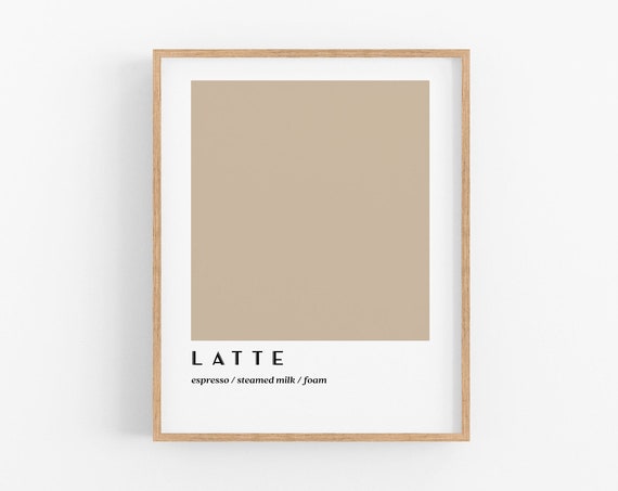 Latte Print Coffee Typography Art Coffee Art Coffee Prints Coffee Bar Prints Coffee Bar Art Coffee Art Abstract Coffee Art