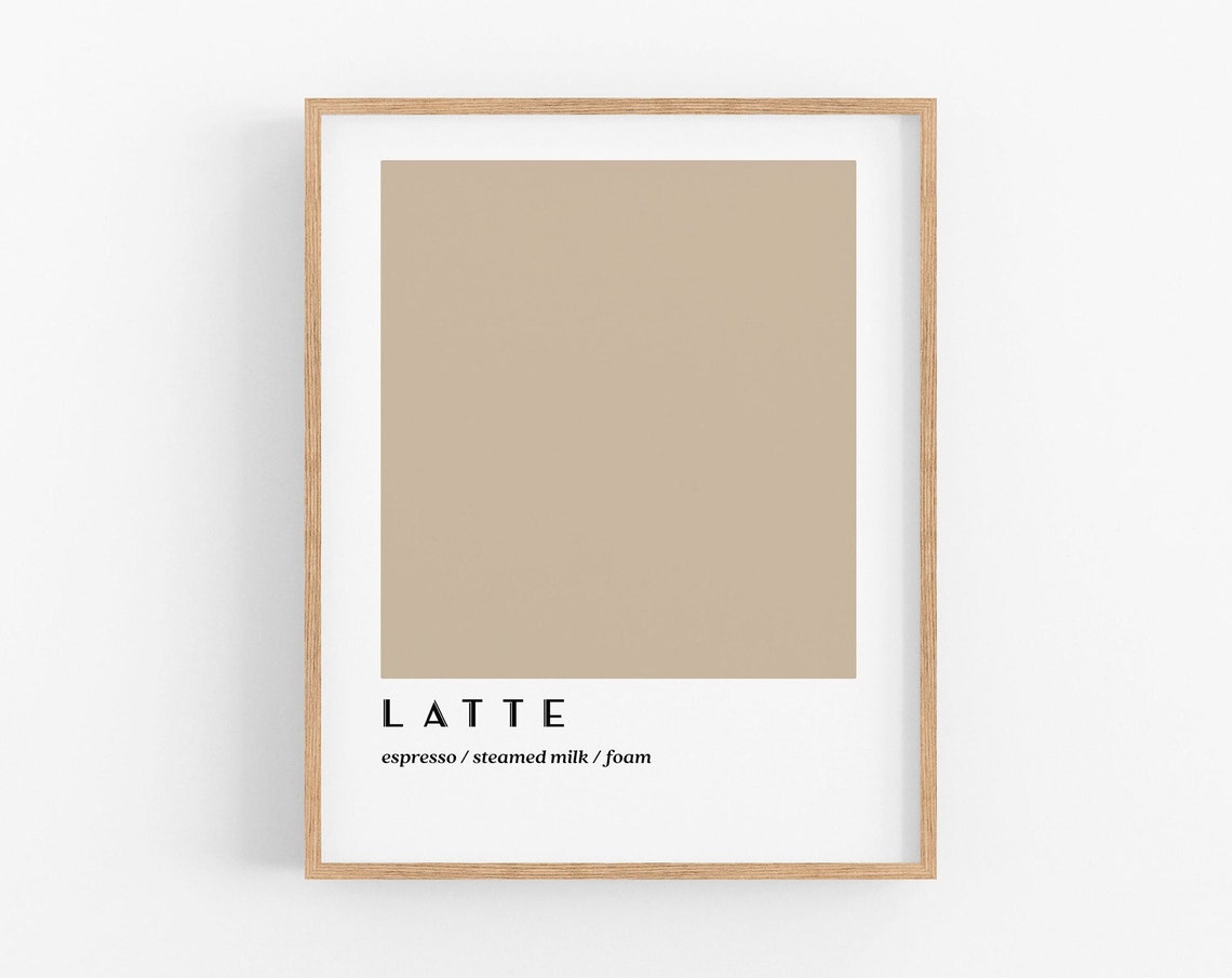 Latte Espresso Steamed Milk Foam Beige Minimalist Kitchen Wall Art