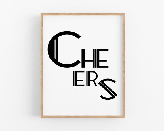 Cheers Print Cheers Art Cheers Sign Bar Cart Print Bar Cart Art Kitchen Art Kitchen Prints Bar Wall Art Bar Art Bar Printables