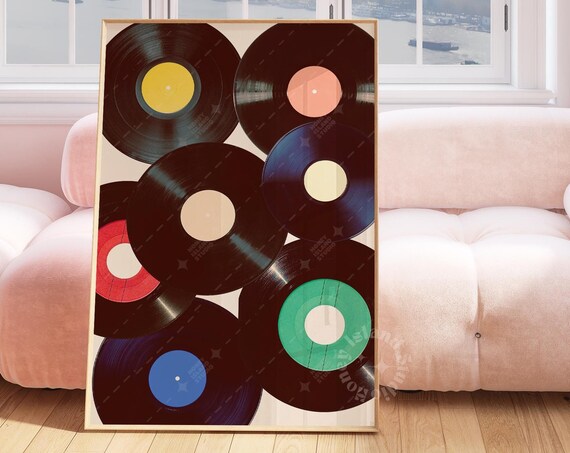 Retro Music Vinyl Record Turntable Art Print