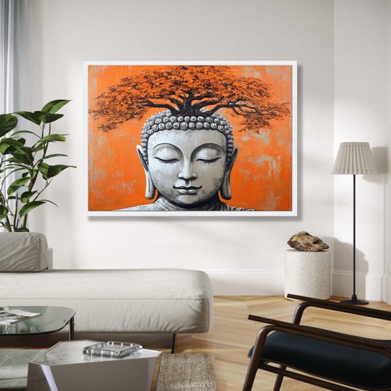 Buddha Wall Art Tree Of Life Canvas Meditation Decor Spiritual Painting Zen Home Decoration Gift Print