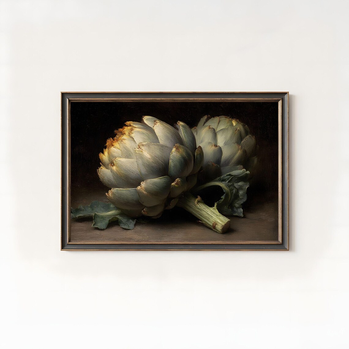 Artichoke Still Life Oil Painting Classic Vintage Kitchen Vegetable Poster