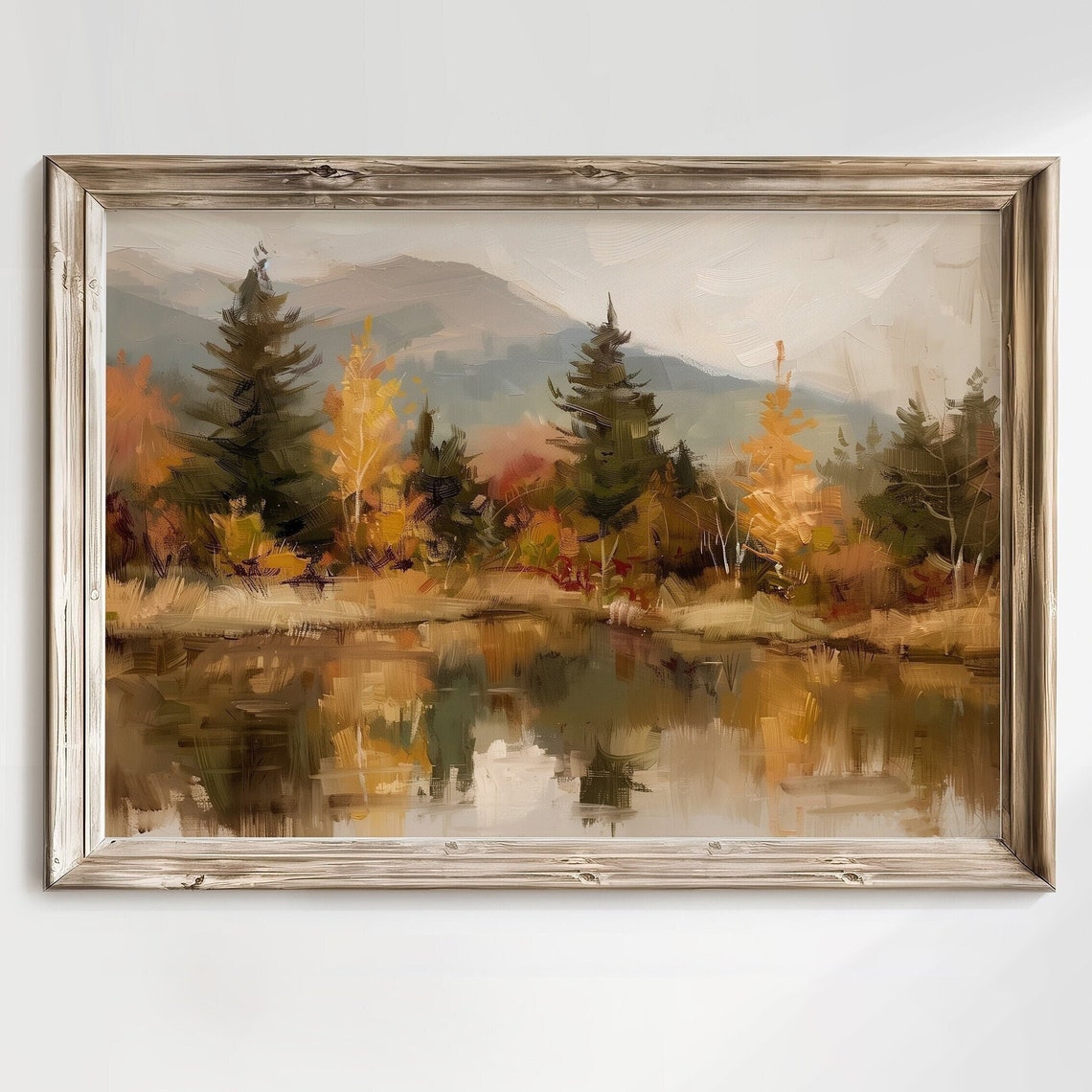 Autumn Tree Line, Oil Painting Print