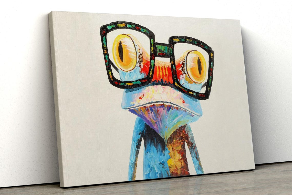 Colorful Frog Wearing Black Glasses Pop Art Funny Animal Poster - Image 5