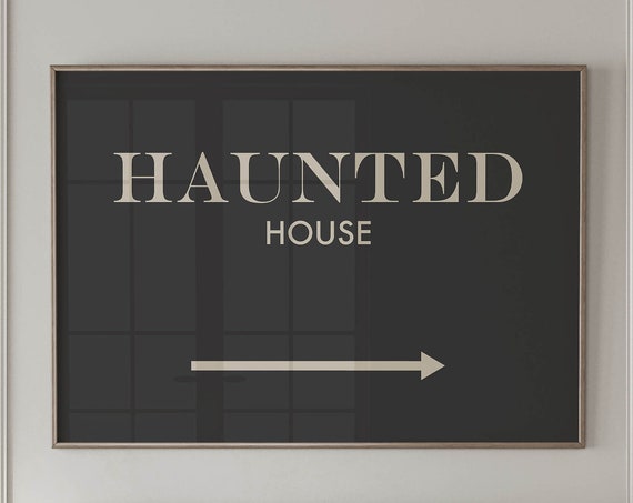 Haunted House Retro Halloween Room Decor Trendy Halloween Prints Neutral Halloween Wall Art Funny Halloween Art Print Bar Cart Art Print