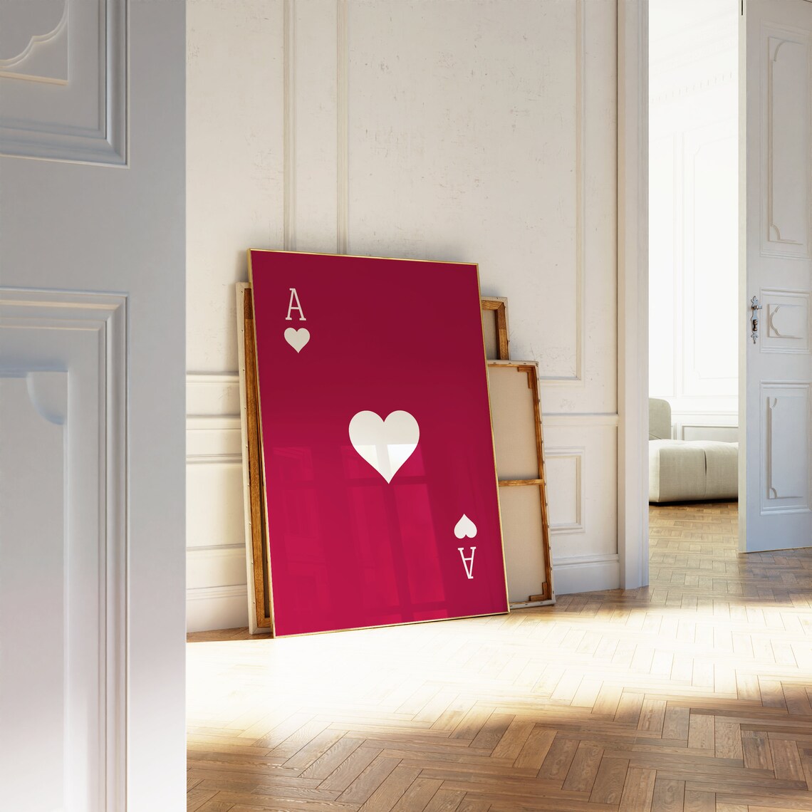 Ace Of Hearts Retro Playing Card Art Print - Image 2