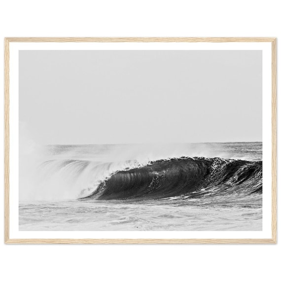 Ocean Wave Black And White Surf Photography Minimalist Wall Art