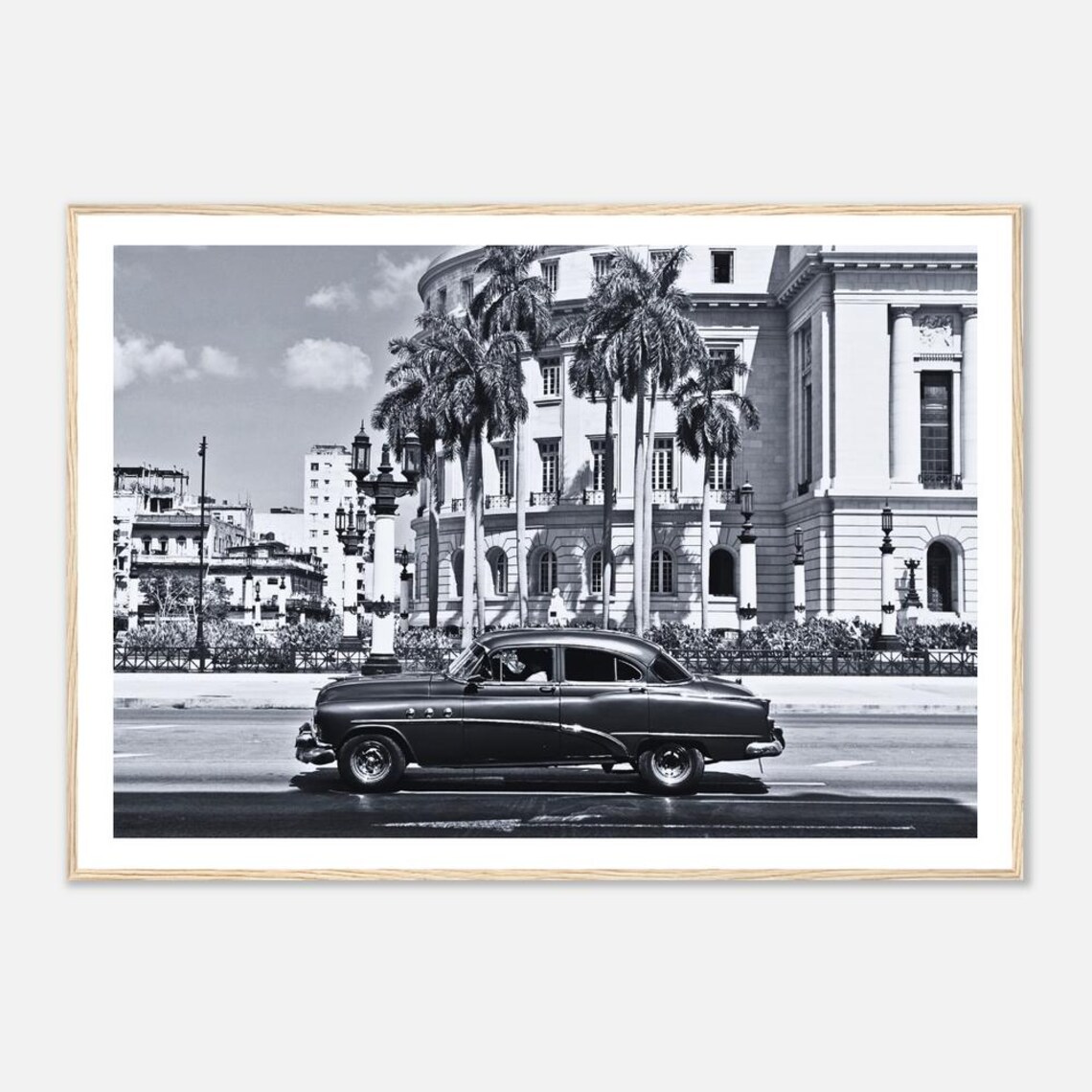 Havana Black And White Vintage Car Photography
