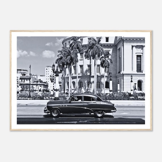 Havana Black And White Vintage Car Photography