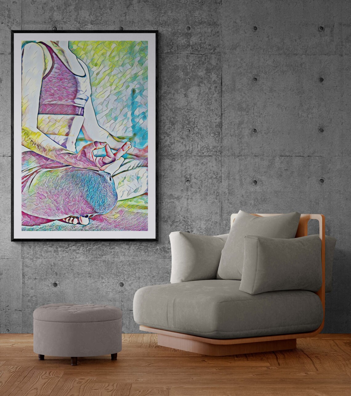 Yoga Meditation Woman Lotus Pose Colorful Mindful Art Poster - Image 5