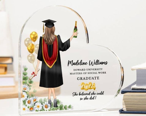 Personalized Graduation Gift Graduation Plaque Gift For Daughter Graduation Gift For Granddaughter Class Of 2024 Graduation Cake Topper Gift