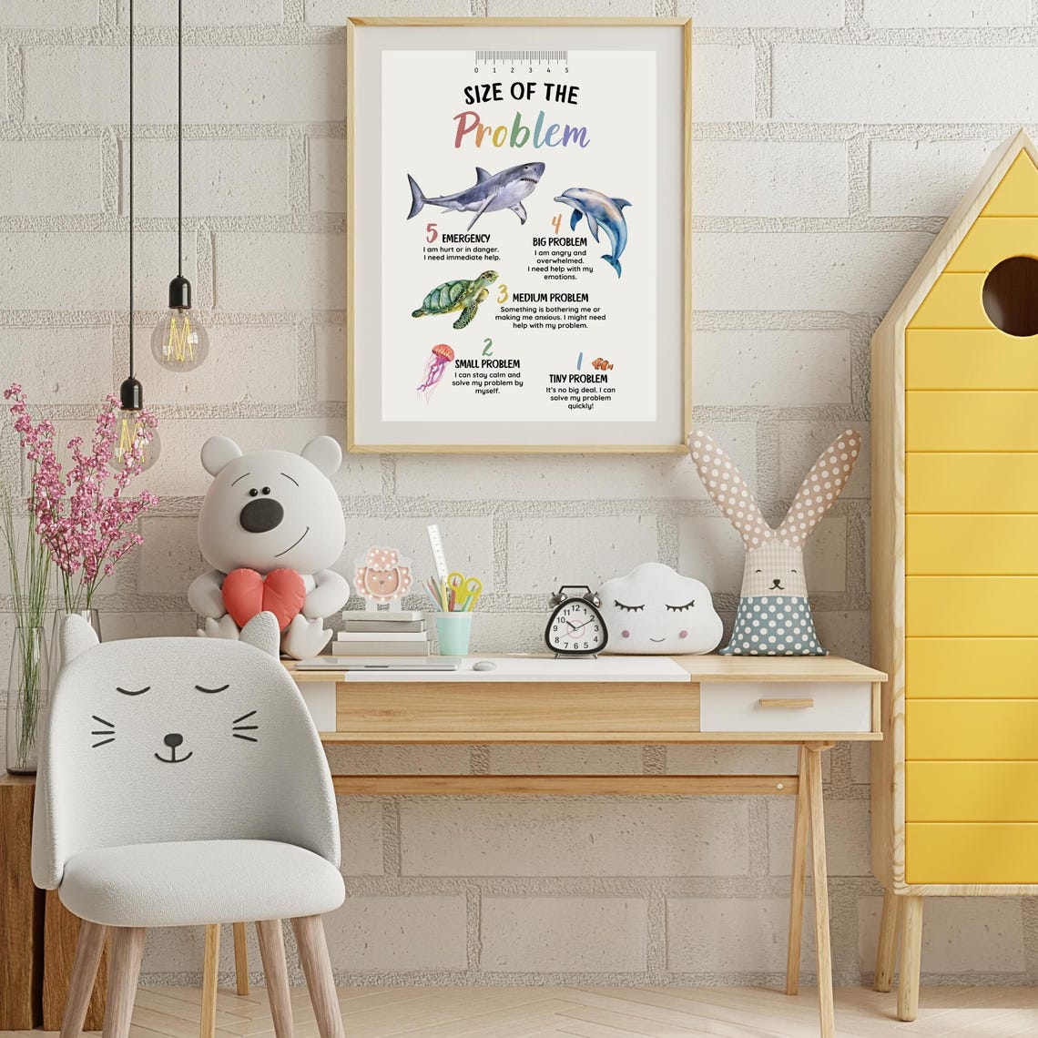 Size of the Problem Chart Sea Animals Emotional Regulation Kids Poster - Image 2