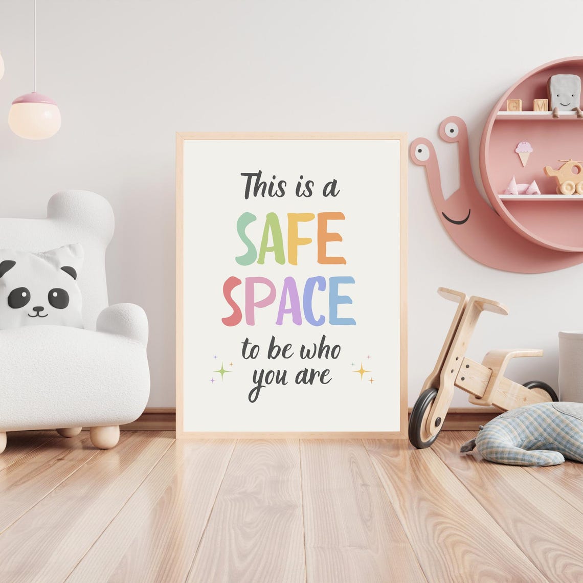 This Is a Safe Space to Be Who You Are Rainbow Classroom Poster - Image 3