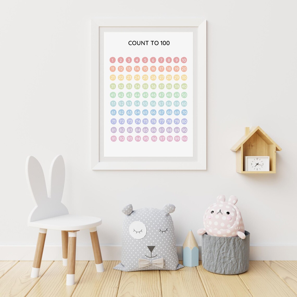 Counting To 100 Chart, Educational Poster Print - Image 3