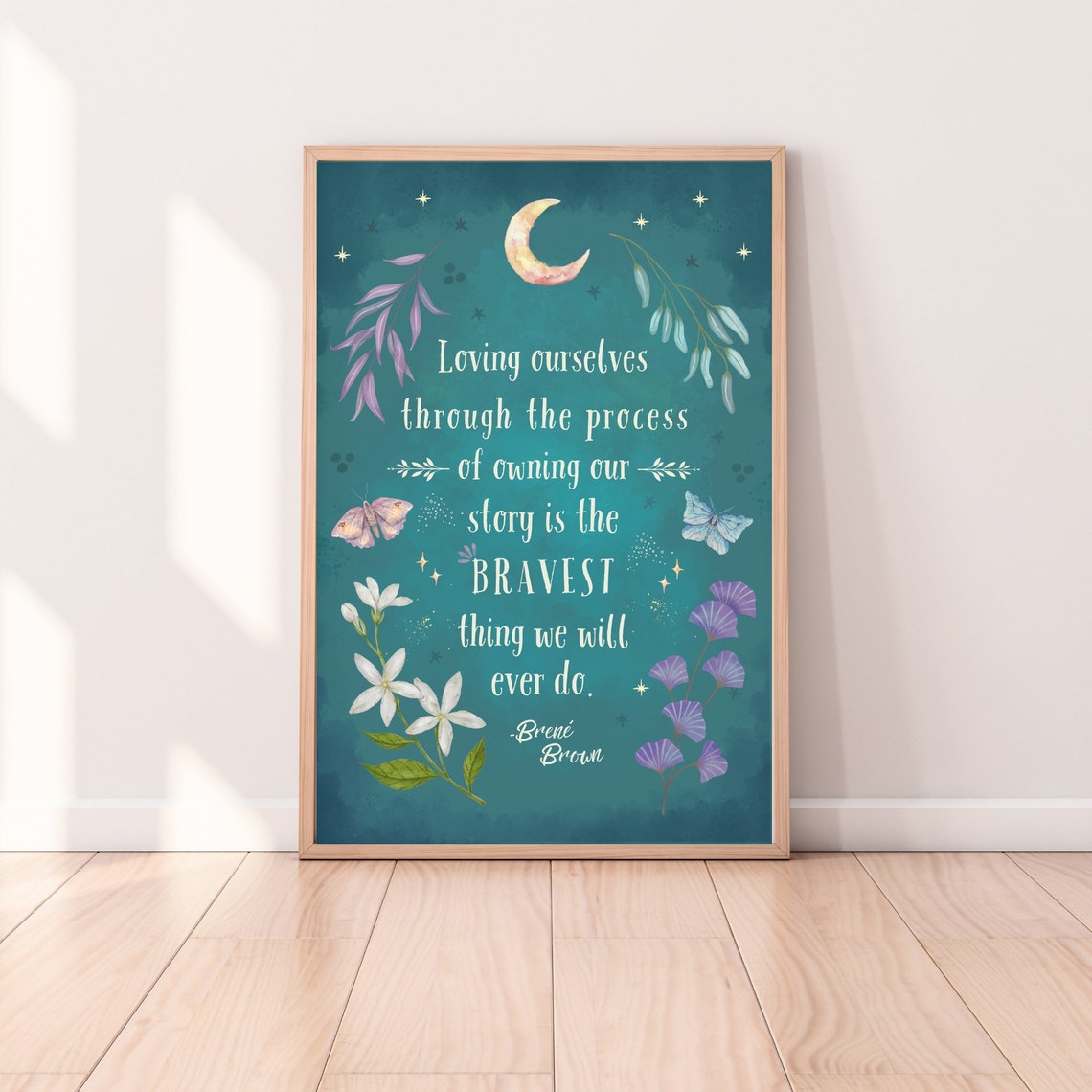 Brene Brown Owning Our Story Bravest Thing Crescent Moon Poster - Image 6