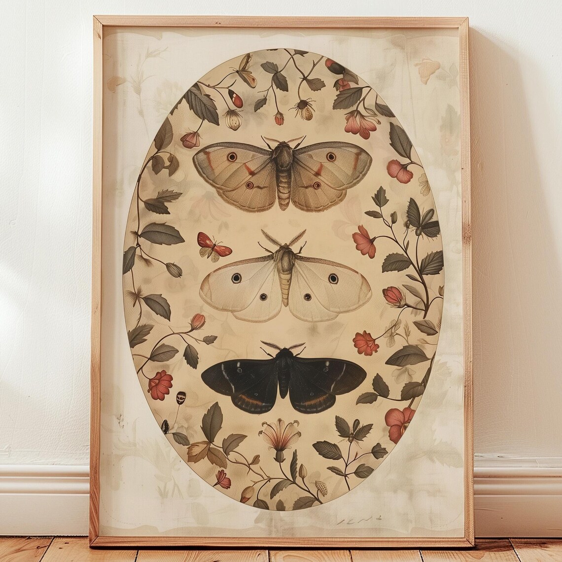 Moth Print Set Vintage Botanical Wall Art
