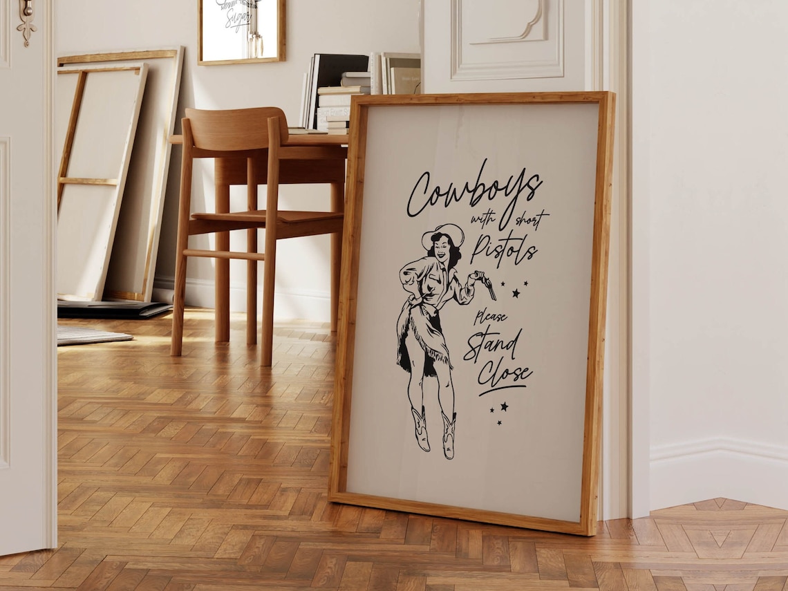 Western Cowboy Bathroom Art Print, Toilet Humor