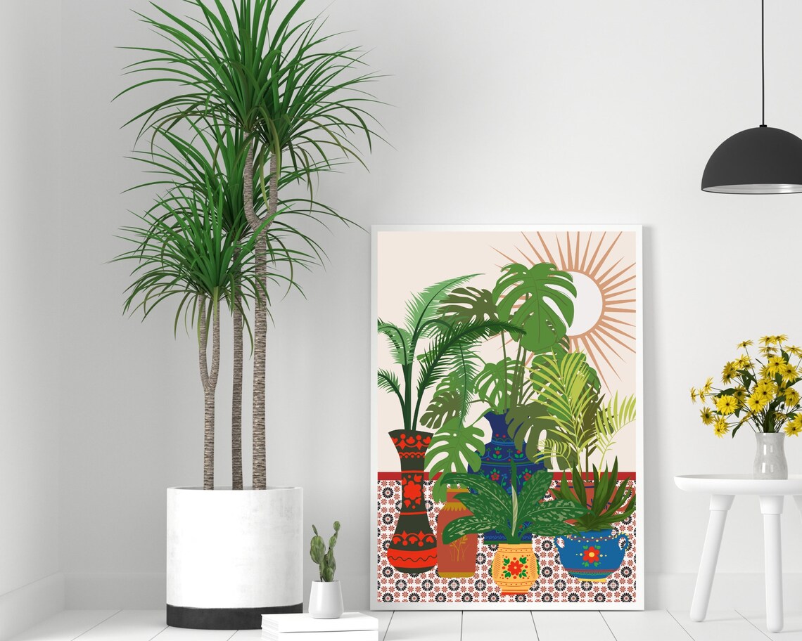 Botanical House Plants, Boho Vintage Art Print - Image 2