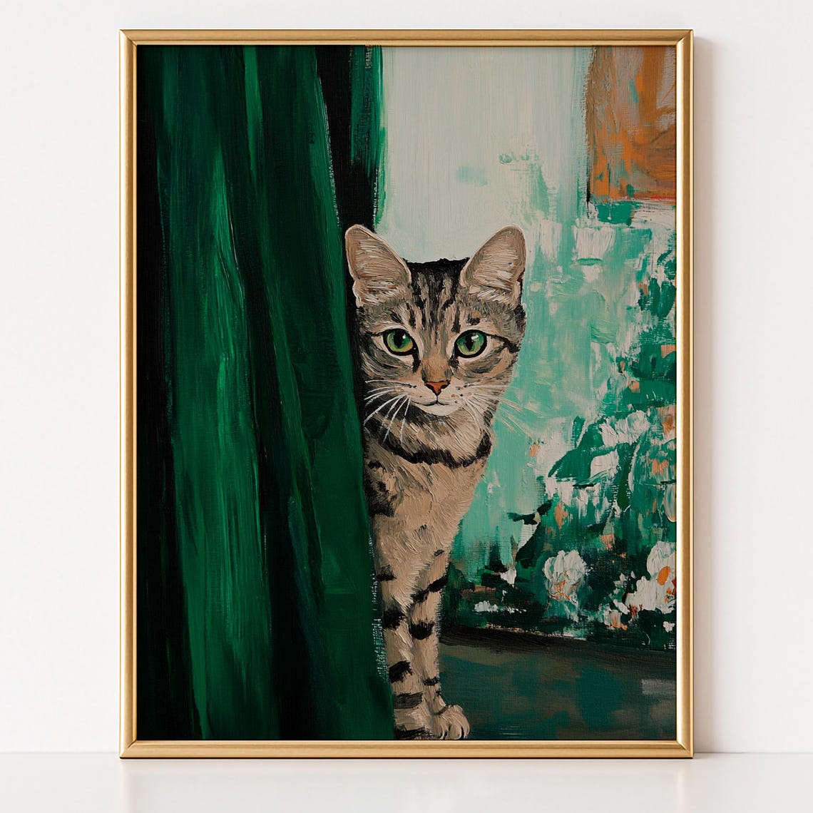 Tabby Cat Vintage Farmhouse Art Print