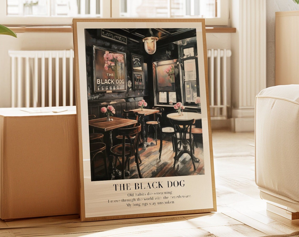 Taylor Swift The Black Dog Cozy Pub Interior Lyric Wall Poster